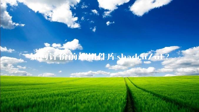 如何评价前端组件库shadcn/ui?